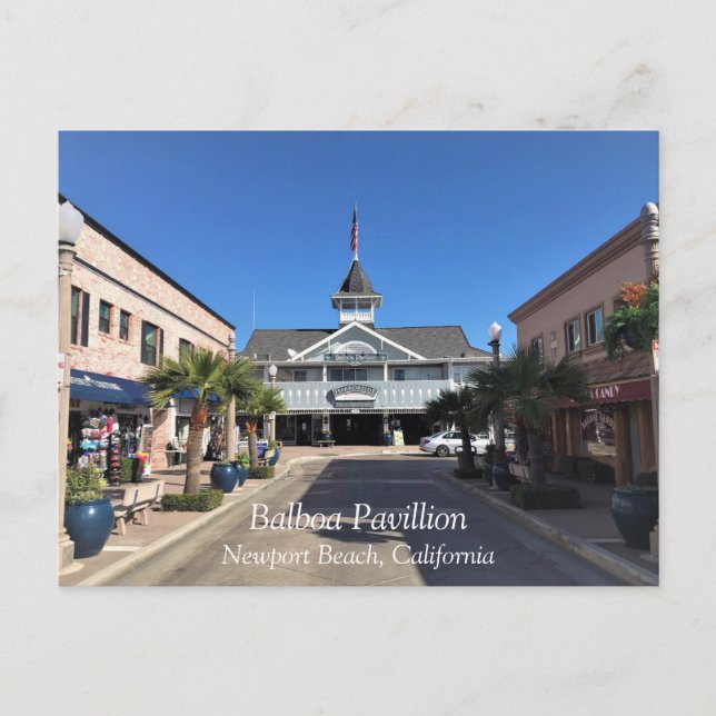 Cartão Postal Balboa Pavillion, Newport Beach, Califórnia (Frente)
