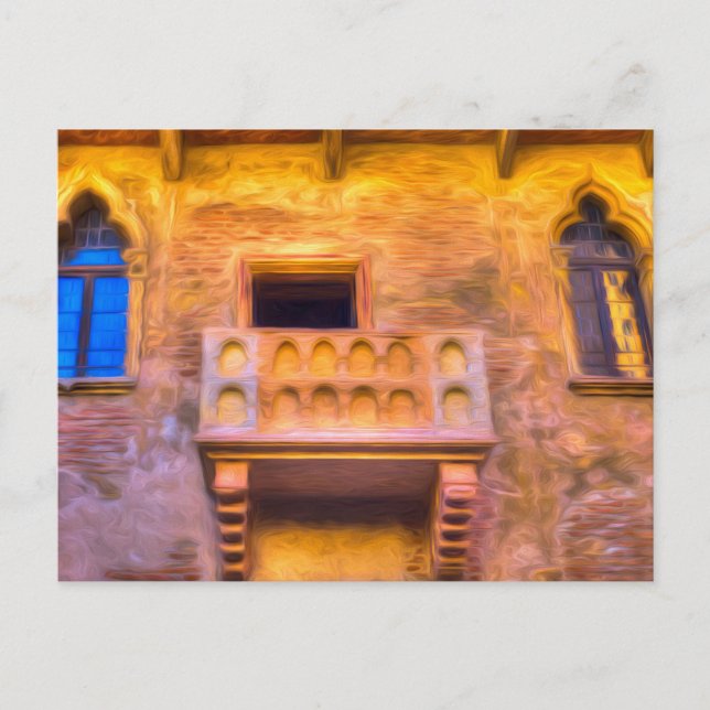 Cartão Postal Balcony Verona Art de Juliet (Frente)