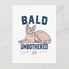 Cartão Postal Bald Unbothered Sphynx Cat Graphic Art