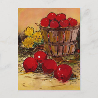 Cartão Postal balde de maçãs