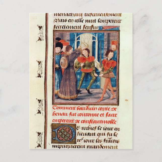 Cartão Postal Baldwin I Sexto Conde de Hainaut coroado (Frente)