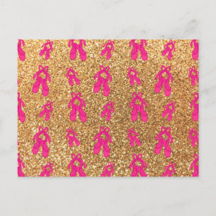 Cartão Postal Balé amarelo-pastel escorrega-brilho