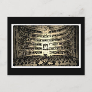 Cartão Postal Balé antigo Scala Milan - foto a preto e branco