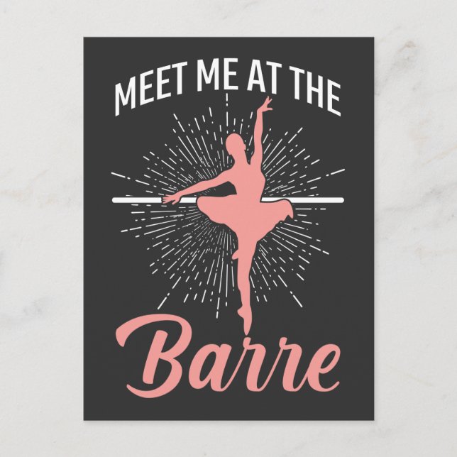 Cartão Postal Balé Ballerina Barre Dancer Pirouette Girl (Frente)