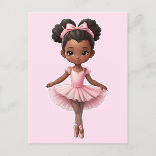 Cartão Postal Balé Ballerina Rosa Negra