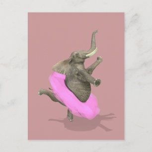 Cartão Postal Balé Elephant En Pointe