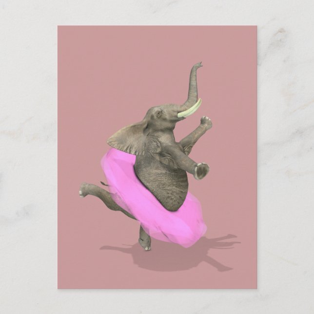 Cartão Postal Balé Elephant En Pointe (Frente)