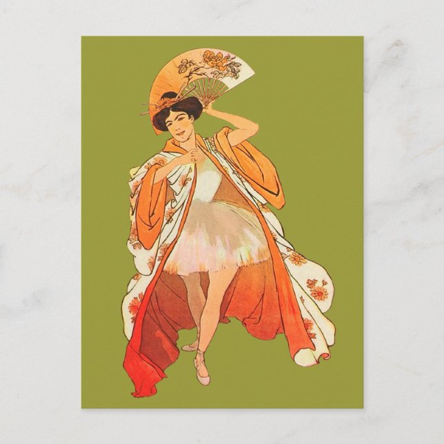 Cartão Postal Balé francês Figurume Japonês Vintage (Frente)