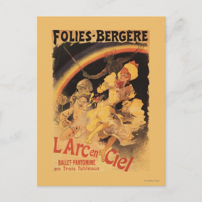 Cartão Postal Balé L'Arc-en-Ciel em Folies-Bergere (Frente)