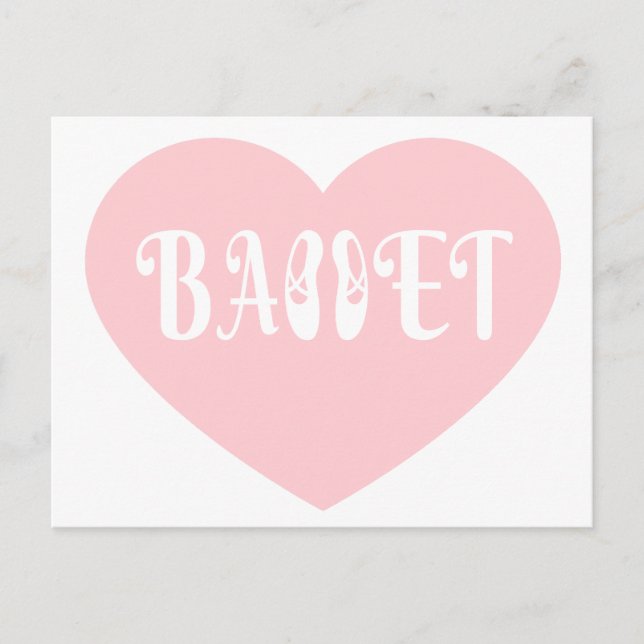 Cartão Postal Balé Love Dance Personalize Ctomizeus (Frente)