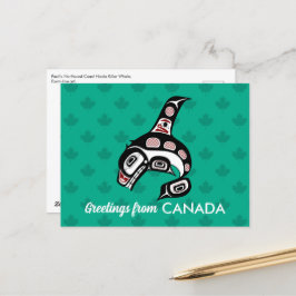 Cartão Postal Baleia Assassina do Vetor Vermelho Negra Nativo Am