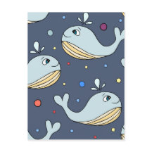 Baleia bebê desenho fofo azul