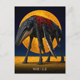 Cartão Postal Baleia curta capa gótica Surrealista