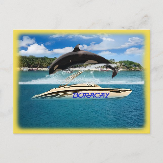 Cartão Postal Baleia de praia das Filipinas (Frente)