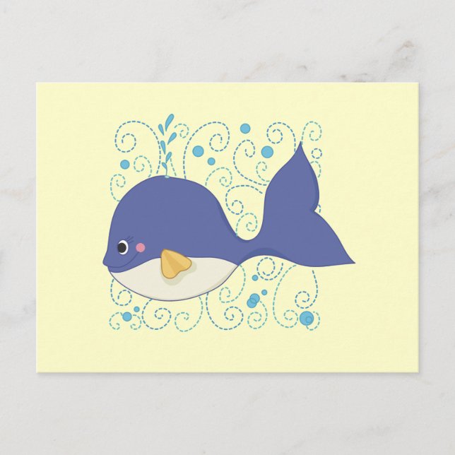 Cartão Postal Baleia de T-shirts e presentes (Frente)