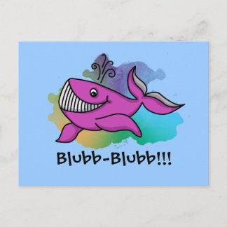 Cartão Postal Baleia Feliz Sorridente
