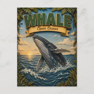 Cartão Postal Baleia no Oceano Aberto POPCUT