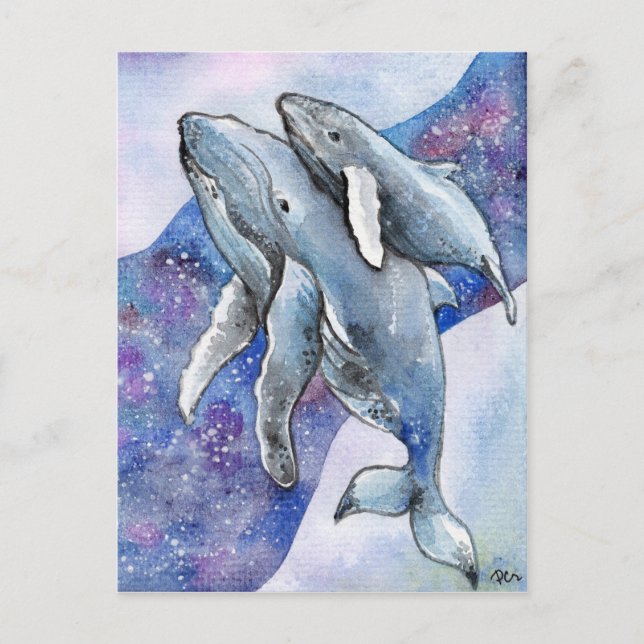 Cartão Postal Baleias no Rio Estelar (Frente)