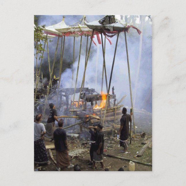 Cartão Postal Bali, cerimônia funerária balinesa (Frente)