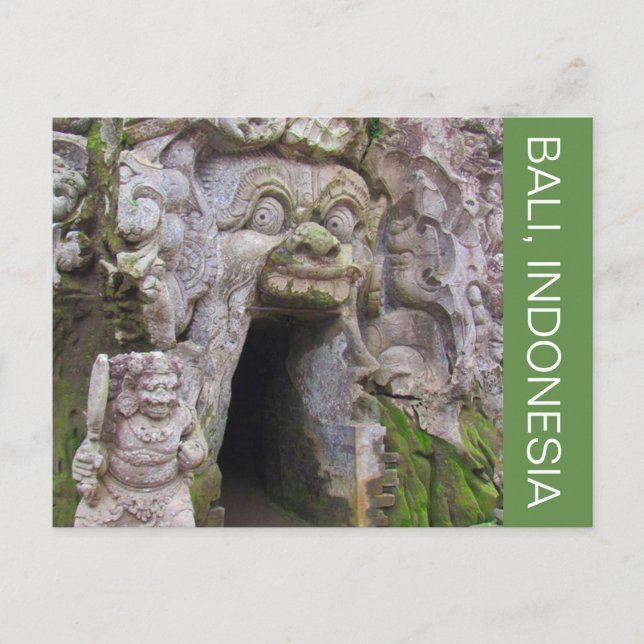 Cartão Postal bali de caverna elefante (Frente)