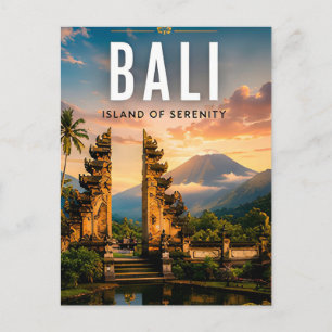 Cartão Postal 🌺 Bali Indonésia Templo Tropical