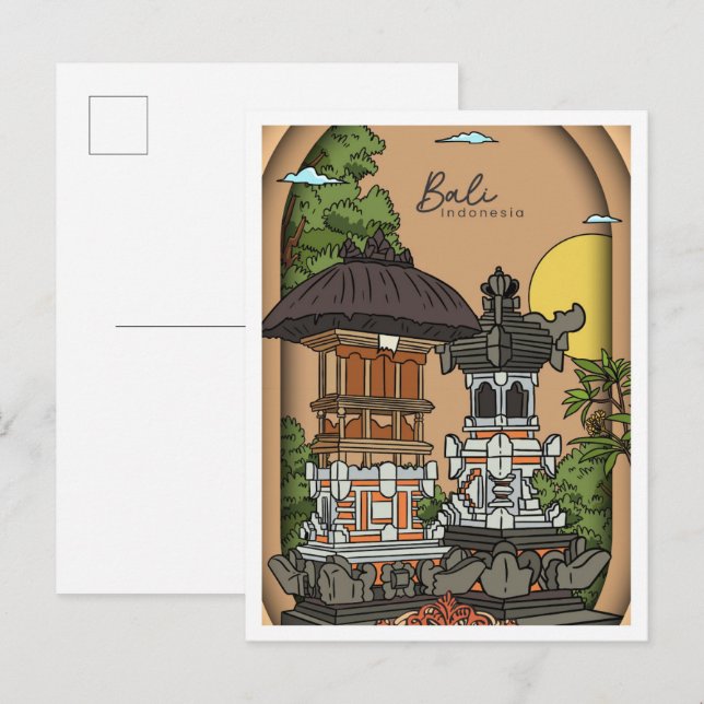 Cartão Postal Bali Land of God Indonesia Travel (Frente/Verso)