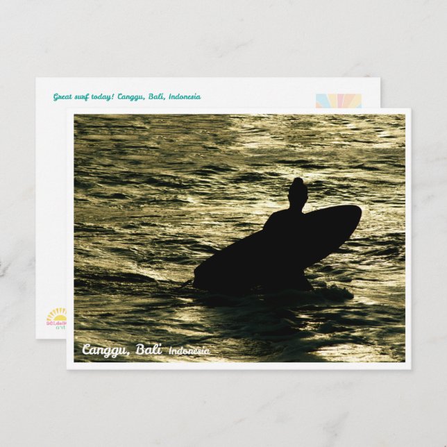 Cartão Postal Bali Sunset Surfing – Art Postcard (Frente/Verso)