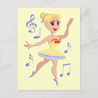 Cartão Postal Ballerina Balé Music