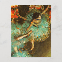 Cartão Postal Ballerina Dance Green Dancer Edger Degas Painting