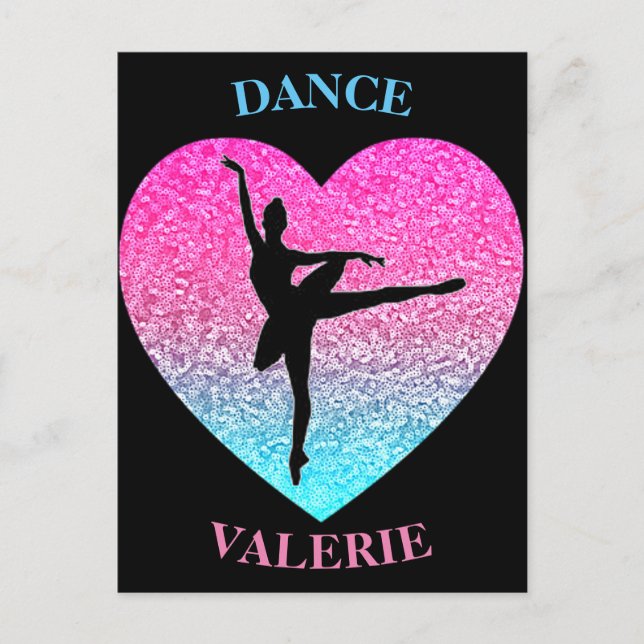 Cartão Postal Ballerina Dancer Personalizada (Frente)