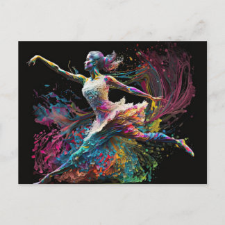 Cartão Postal Ballerina de abertura de cores