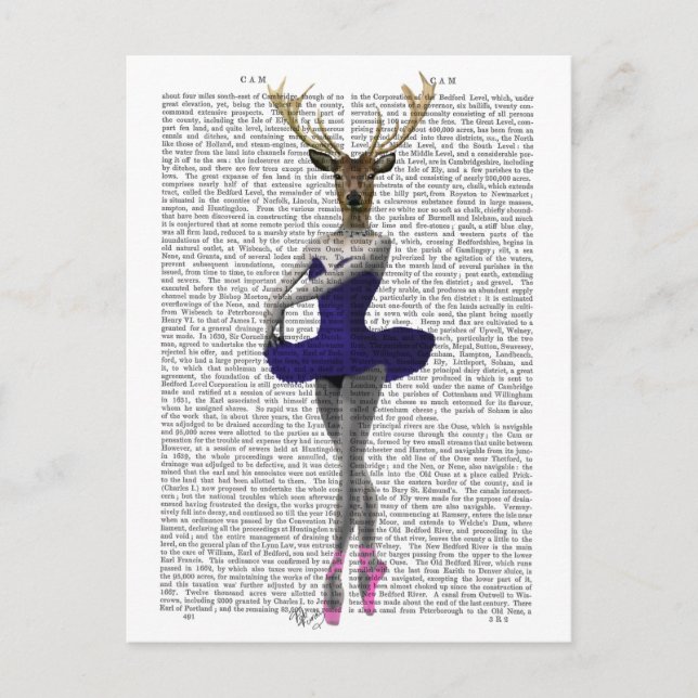 Cartão Postal Ballerina Deer em Azul (Frente)