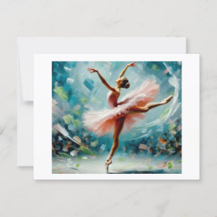 Cartão Postal Ballerina em rosa,