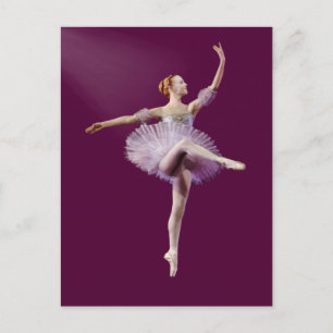 Cartão Postal Ballerina em roxo e branco personalizável