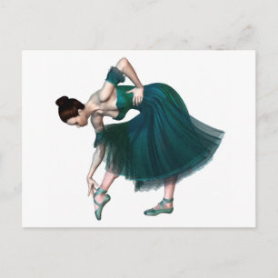 Cartão Postal Ballerina em Verde
