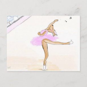 Cartão Postal Ballerina Kängaru Tanzen liebe postkarte