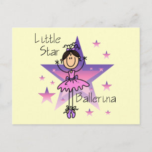 Cartão Postal Ballerina Little Star - Cabelo Castanho