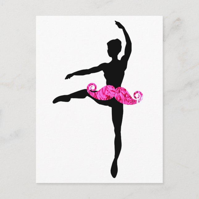 Cartão Postal Ballerina Mustache (Frente)