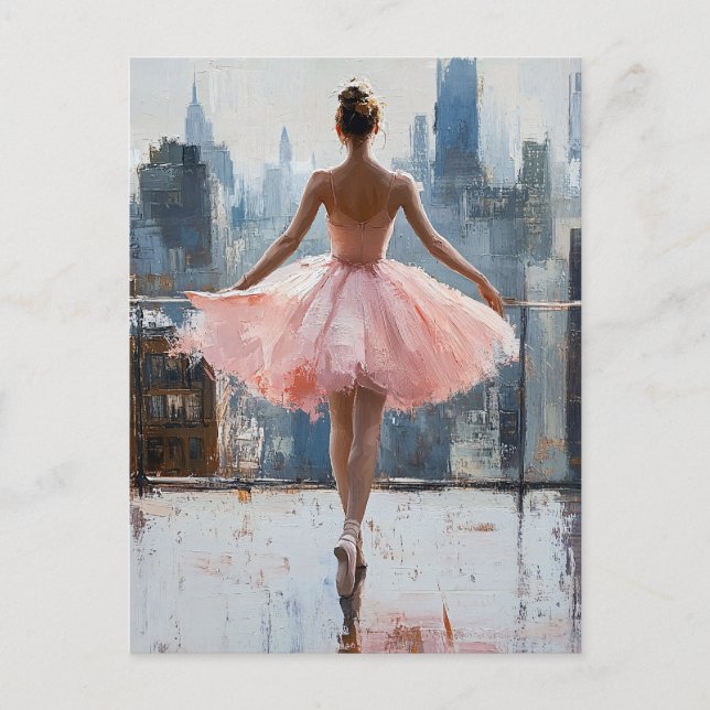 Cartão Postal Ballerina no Impressionista da Cidade (Frente)