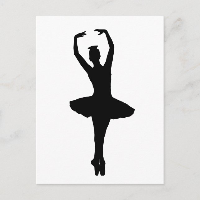 Cartão Postal BALLERINA PIROUETTE EN POINTE (Balé Dancer Silho (Frente)