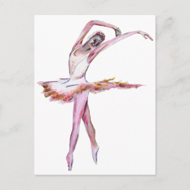Cartão Postal Ballerina, presentes de dança de balé, cartas, cam (Frente)