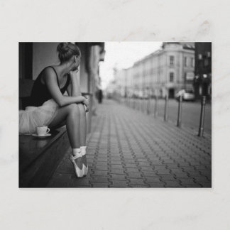 Cartão Postal Ballerina Preta e Branca