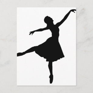 Cartão Postal Ballerina Silhouette