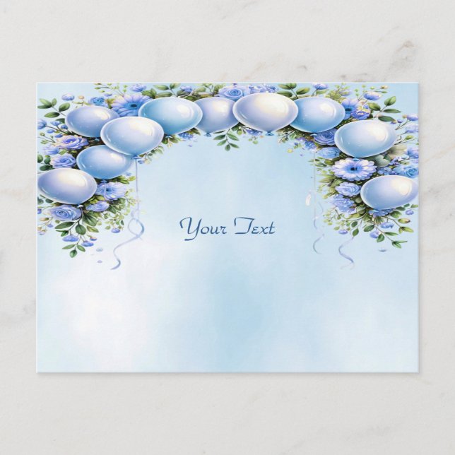 Cartão Postal Balões Azuis (Frente)