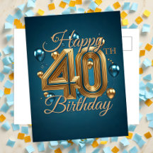 Balões Azuis e Dourados Elegantes e Chiques para A