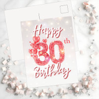 Balões Cor-de-Rosa e Confetes Reluzentes Aniversár