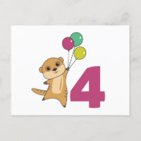 Balões de Aniversário de Quatro Anos de Suricata p