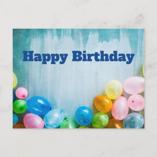 Cartão Postal Balões de Aniversário Feliz