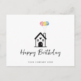 Cartão Postal Balões de Aniversário para Imóveis