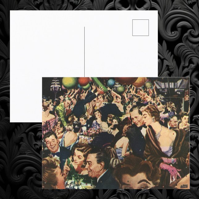 Cartão Postal Balões de Aniversário Vintage, Tema Hollywood (Criador carregado)